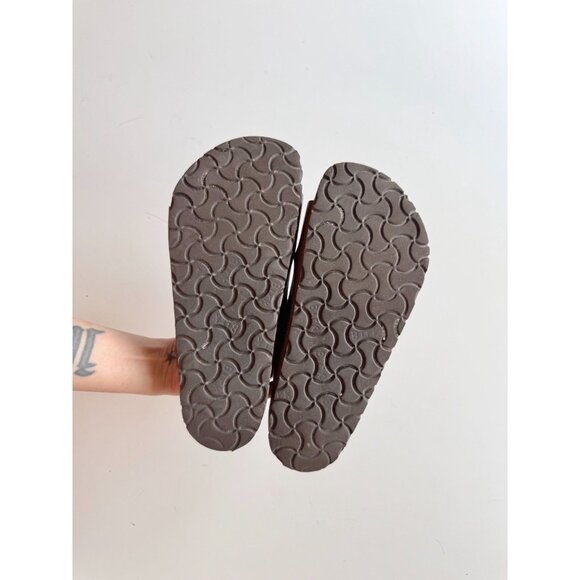 BIRKENSTOCK Florida Habana Brown Leather Triple Strap Slides Sandals, Size 37 - Picture 11 of 16